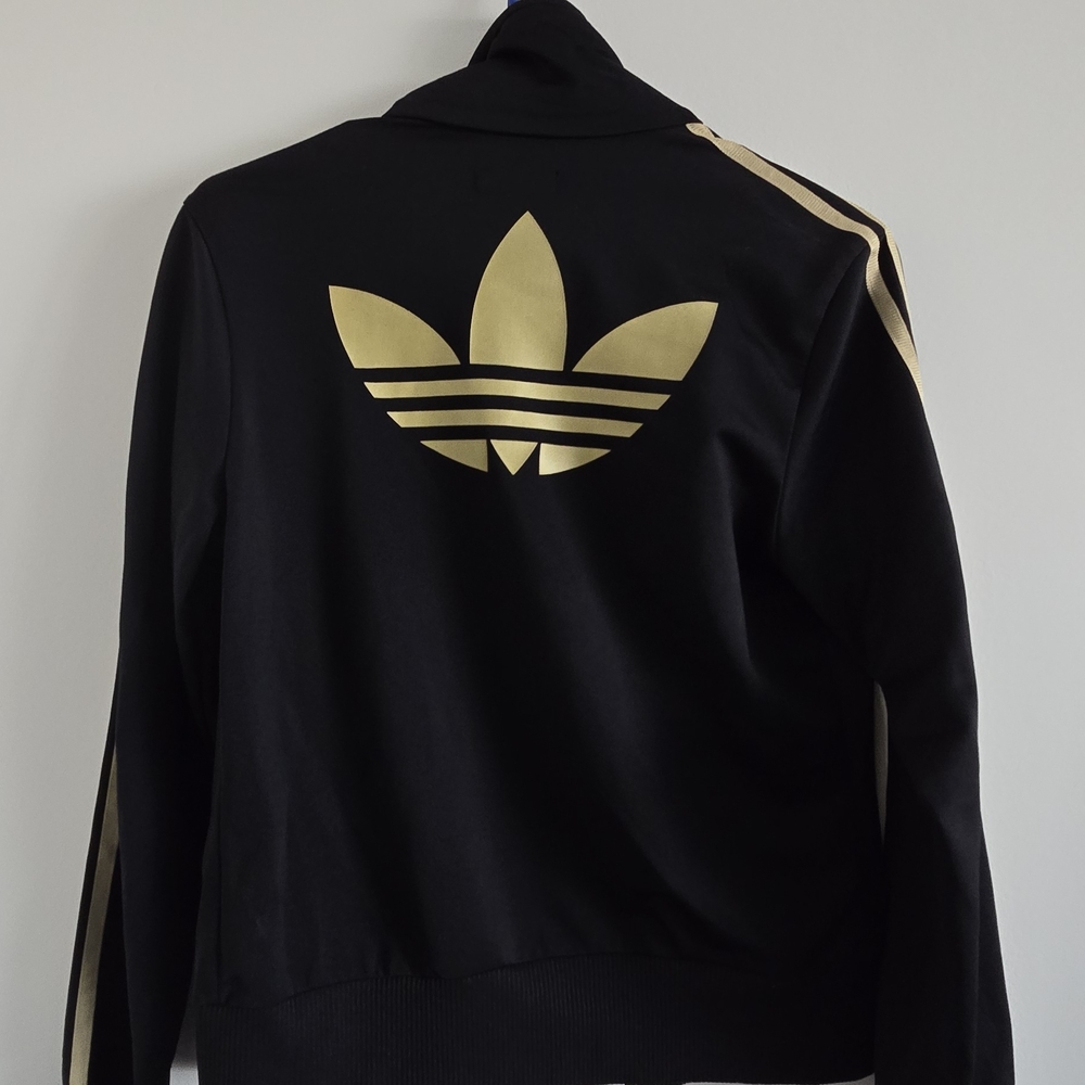 Adidas Black Jacket with Blue Logo